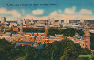 Tampan yliopisto ja Skyline of Tampa, Florida, 1940-luku tekijältä Unbekannt