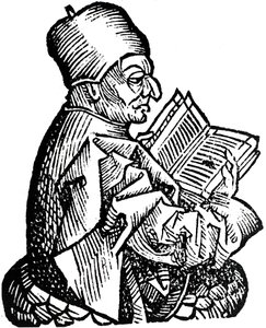 The Venerable Bede c673-735, anglosaksi teologi, tutkija ja historioitsija, 1493 tekijältä Unbekannt