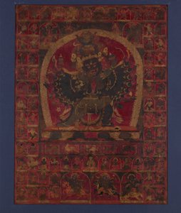 The Wrathful Bon Deity Walse Ngampa, yksi viidestä linnoituksen meditatiivisesta jumaluudesta, 1400-luvun alku. tekijältä Unbekannt