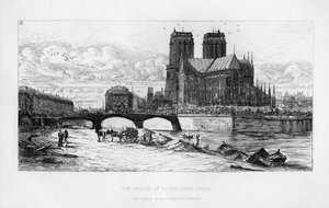 Notre Damen katedraalin abside, Pariisi, Ranska, 1800-luku tekijältä Unbekannt