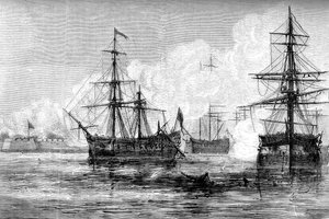 Hyökkäys Sullivans Islandille, Etelä-Carolina, 1776 c1880 tekijältä Unbekannt