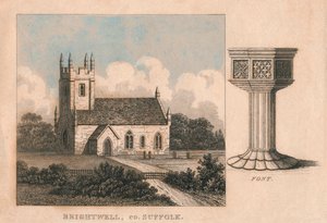 Pyhän Johannes Kastajan kirkko, Brightwell, Suffolk, 1800-luku tekijältä Unbekannt