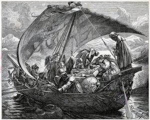 Kuningas Arthurin kuolema 1800-luvulla tekijältä Unbekannt