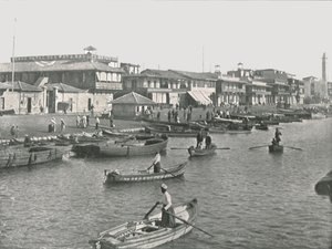 Suezin kanavan sisäänkäynti Port Saidissa, Egyptissä, 1895. tekijältä Unbekannt