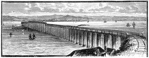 Ensimmäinen Tay-silta etelästä, Skotlannista, 1900 tekijältä Unbekannt