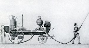 Ensimmäinen höyrypaloauto, c1830 tekijältä Unbekannt
