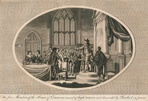 Viisi alahuoneen jäsentä, joita syytetään maanpetoksesta, 1642 1793 tekijältä Unbekannt