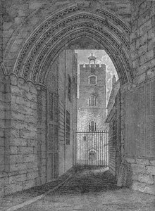 St Bartholomews Prioryn portti, West Smithfield, Lontoon kaupunki, n. 1850 1906 tekijältä Unbekannt
