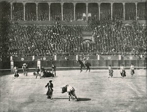 Härkätaisteluareenan sisätilat, Madrid, Espanja, 1895. tekijältä Unbekannt