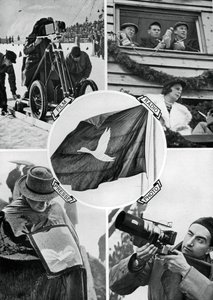Media toiminnassa, talviolympialaiset, Garmisch-Partenkirchen, Saksa, 1936 tekijältä Unbekannt