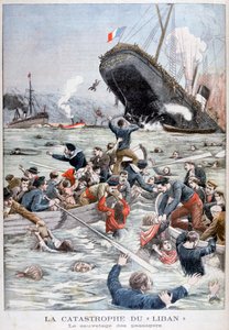 Matkustajalinja Liban upposi törmättyään toiseen alukseen, 1903 tekijältä Unbekannt