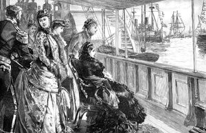 Kuningatar arvioi laivastoa Spitheadissa, Hampshiressa, 1800-luvun lopulla, 1900 tekijältä Unbekannt