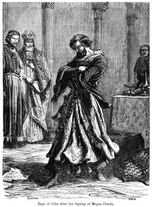 Kuningas Johanneksen raivo 1167-1216 Magna Carta c1215:n allekirjoittamisen jälkeen tekijältä Unbekannt