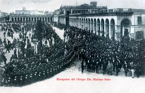 Piispa Mariano Solerin vastaanotto, Montevideo, Uruguay, 1900-luku tekijältä Unbekannt