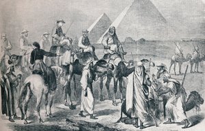 Kuninkaallinen puolue poistumassa Gizan leiristä, Egyptistä, c1861 1910 tekijältä Unbekannt