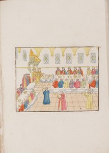 Tsaari Mihail Fedorovitšin ja Evdokia Lukjanovnan hääseremonia, 1810 tekijältä Unbekannt