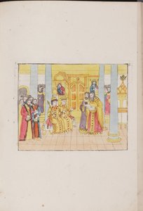 Tsaari Mihail Fedorovitšin ja Jevdokija Lukjanovnan hääseremonia, 1810 tekijältä Unbekannt