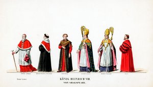 Teatterin pukusuunnittelua Shakespearen näytelmään, Henry VIII, 1800-luku tekijältä Unbekannt