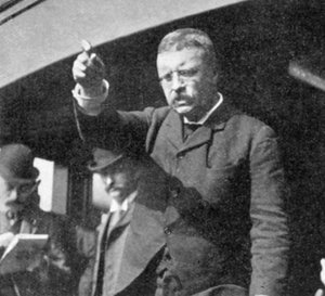 Theodore Roosevelt puhumassa kokouksessa New Yorkin osavaltiossa, 1901 tekijältä Unbekannt