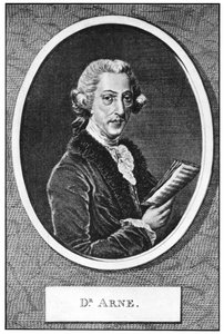Thomas Augustine Arne 1710-1778, englantilainen säveltäjä tekijältä Unbekannt