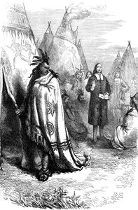Thomas Mayhew ja Narragansett Sachem, 1600-luku vuodelta 1880 tekijältä Unbekannt