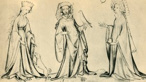 Kolme nuorta naista, c1400, 1943. tekijältä Unbekannt