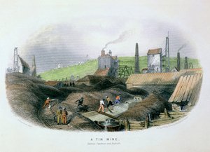 Tinakaivos Cambornen ja Redruthin välillä, Cornwall, 1860 tekijältä Unbekannt