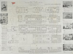 Titanicin ensimmäisen luokan kansisuunnitelma, 1911 tekijältä Unbekannt