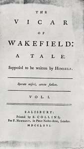 The Vicar of Wakefieldin nimisivu, 1766 tekijältä Unbekannt