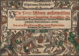 Nimilehti Schön newes Modellbuch Sivu 1r, 1608. tekijältä Unbekannt