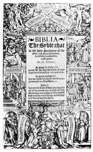 Coverdale Biblen otsikkosivu, 1535 1926 tekijältä Unbekannt