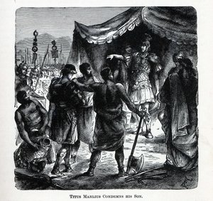 Titus Manlius tuomitsee poikansa, 1882 tekijältä Unbekannt