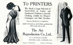 Tulostimille - The Art Reproduction Co., Ltd:n mainos, 1909. tekijältä Unbekannt