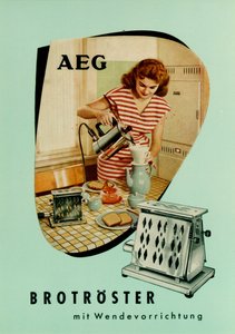 Leivänpaahdin. AEG-mainonta tekijältä Unbekannt