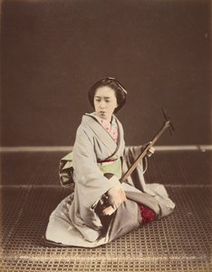 "Tokyo Geisha Shamisenin kanssa", 1870-luku. tekijältä Unbekannt
