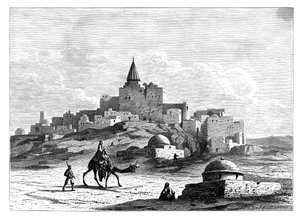 Joonan hauta, lähellä moskeijaa, Nabbi Yuniksen keinotekoisella kukkulalla, Ninive, Assyria, c1890 tekijältä Unbekannt