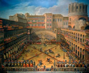 Turnaus Vatikaanin tuomioistuimessa, Roomassa, 1565 tekijältä Unbekannt