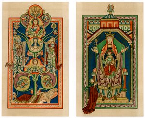 Jessen ja Neitsyt ja lapsi valtaistuimelle, n. 1130-1140 tekijältä Unbekannt