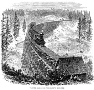 Trestle Bridge Union Pacific Railroadissa, USA, 1876 tekijältä Unbekannt
