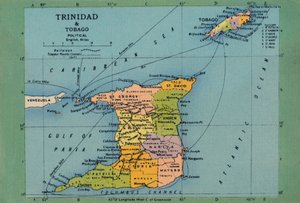 Trinidad & Tobagon kartta, 1940-luku. tekijältä Unbekannt