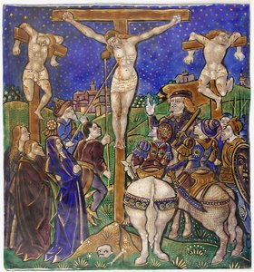 Triptyykkitaulu ristiinnaulitsemalla, ranska, 1500-luvun alku. tekijältä Unbekannt