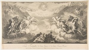 Pyhän Ignatiuksen ja Pyhän Franciscus Xavierin voitto Le Triomphe de Saint Ignace et..., 1600-luku. tekijältä Unbekannt