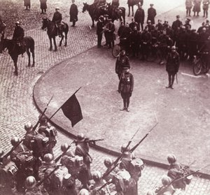 Joukot marssivat, Aachen, Saksa, c1914-c1918 tekijältä Unbekannt