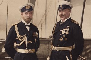 Tsaari Nikolai II ja Keisari Vilhelm II Björkossa, 1905. tekijältä Unbekannt