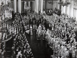Tsaari Nikolai II ensimmäisen duuman avajaisissa, Pietarissa, Venäjällä, 1906 tekijältä Unbekannt