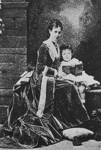 Venäjän tsaaritar Maria Fedorovna ja Tsarevitš Nikolai, n. 1873 tekijältä Unbekannt