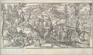 Turkkilaiset sotilaat levossa friisistä Ces Moeurs et fachons de faire de Turcz Customs ..., 1553. tekijältä Unbekannt