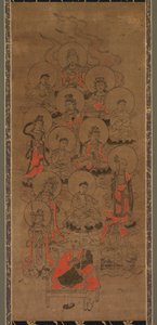Kaksitoista Buddhaa ja Kobo Daishi Jusanbutsu, 1600-luvun loppu. tekijältä Unbekannt