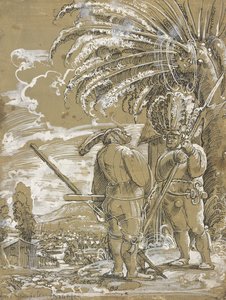 Kaksi Landsknechtiä, n. 1520 tekijältä Unbekannt