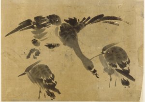 Kaksi haikaroita ja hanhi, Edo-kausi, 1573-1615. tekijältä Unbekannt